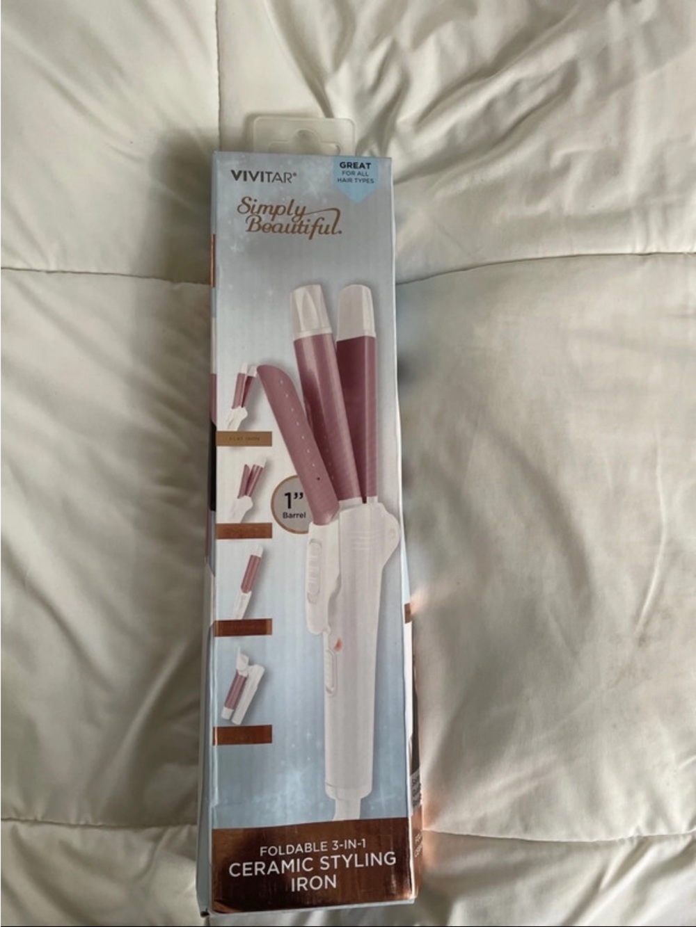 Travel Foldable Vivitar Simply Beautiful 3-in-1 Ceramic Styling Iron